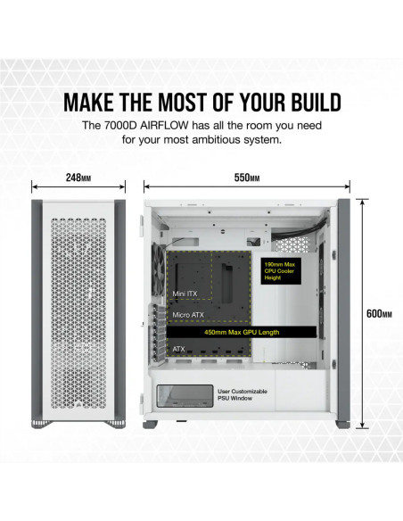 Carcasa Corsair 7000D AIRFLOW Full-Tower ATX PC Case — White