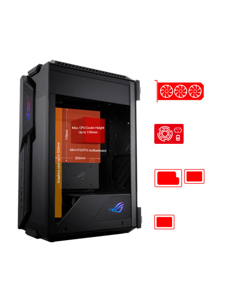 Carcasa ASUS ROG Z11 mini-ITX/-DTX, Aura Sync,,GR101 ROG Z11