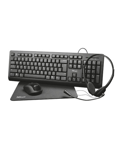 Kit office Trust Primo 4-in-1, contine tastatura, mouse