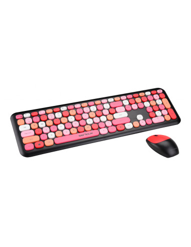 Kit tastatura + mouse Serioux Colourful 9920RD, wireless