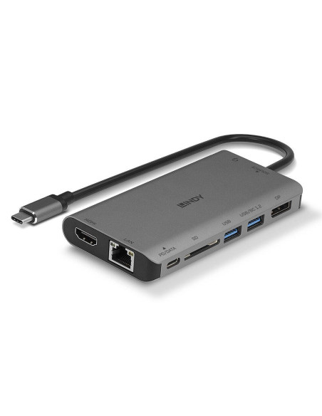 Mini Docking Station Lindy USB 3.2 Type C - 4K HDMI si DP, PD