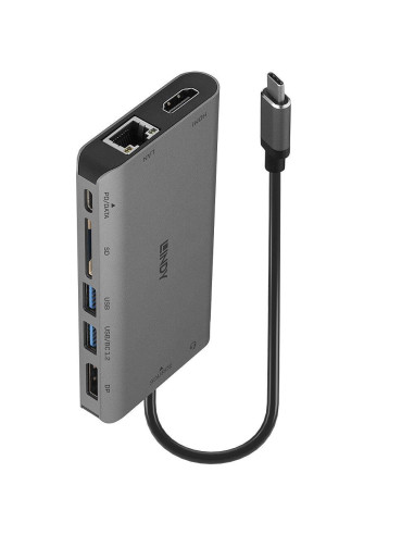 Mini Docking Station Lindy USB 3.2 Type C - 4K HDMI si DP, PD