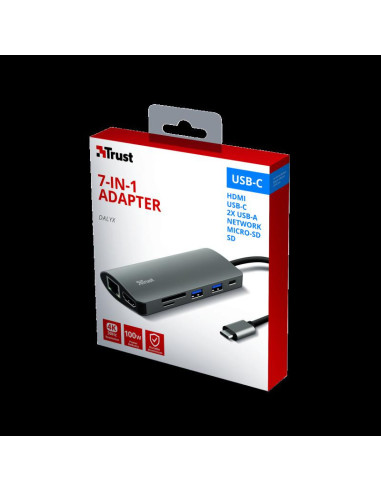 Hub USB Trust Dalyx, 7 porturi USB-C,,TR-23775