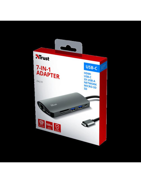 Hub USB Trust Dalyx, 7 porturi USB-C,,TR-23775