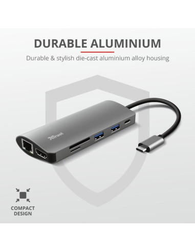 Hub USB Trust Dalyx, 7 porturi USB-C,,TR-23775