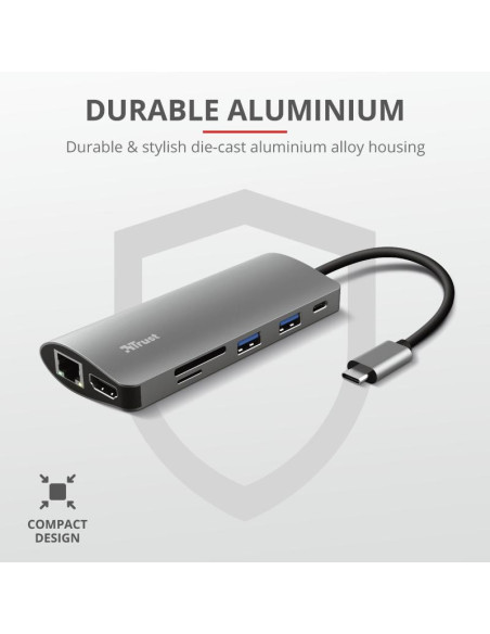 Hub USB Trust Dalyx, 7 porturi USB-C,,TR-23775