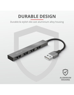 Hub USB Trust Halyx Aluminium, 4 porturi,,TR-23786