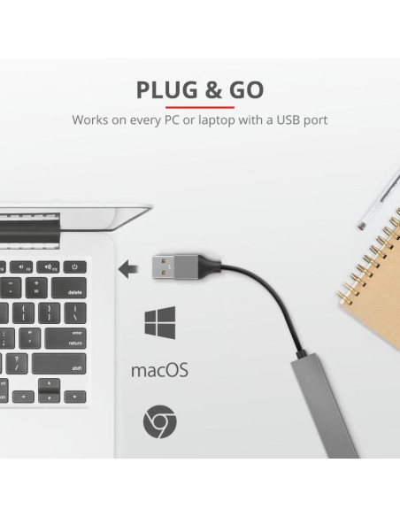 Hub USB Trust Halyx Aluminium, 4 porturi,,TR-23786