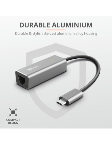 Adaptor Trust Dalyx, USB-C to Ethernet,,TR-23771