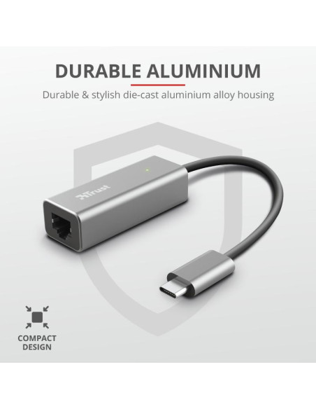 Adaptor Trust Dalyx, USB-C to Ethernet,,TR-23771