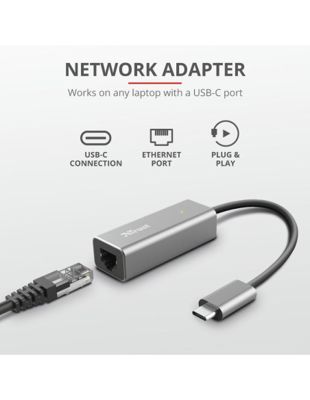 Adaptor Trust Dalyx, USB-C to Ethernet,,TR-23771
