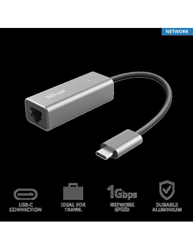 Adaptor Trust Dalyx, USB-C to Ethernet,,TR-23771