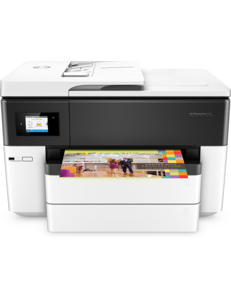 G5J38A,Multifunctionala inkjet A3 fax HP OJ 7740 Wide Format e-AiO G5J38A, Negru cu alb