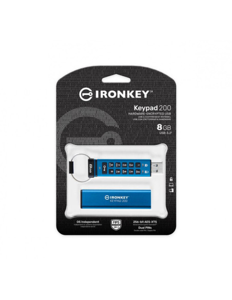 USB Flash Drive Kingston 8GB IronKey Keypad 200, USB 3.2 Gen1