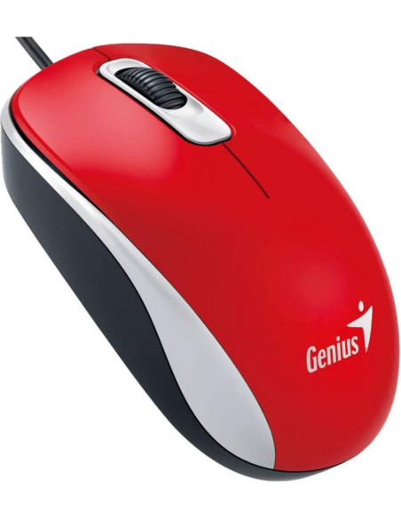 Mouse Genius cu fir, optic, DX110, 1200dpi, rosu, plug and