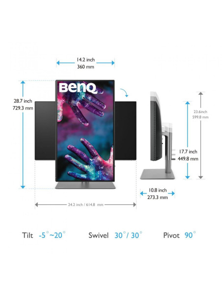 Monitor BenQ 27" PD2725U, IPS, iluminare de fundal cu leduri