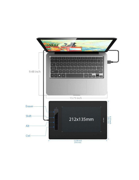 Tableta Grafica Tableta grafica XP-PEN Star G960 Dimensions