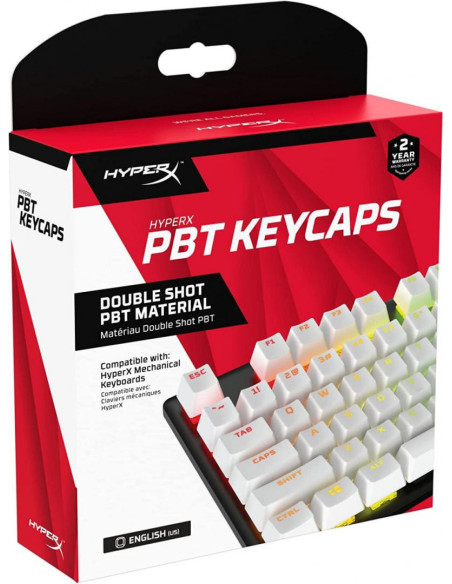 519T5AA#ABA,HP Gaming Keycaps Full set, HyperX Pudding, US Layout, Alb