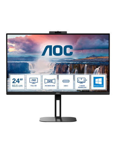 MONITOR AOC 24V5CW BK 23.8 inch, Panel Type  IPS, Backlight  WLED, Resolution  1920 x 1080, Aspect Ratio  16 9,  Refresh Rate 75