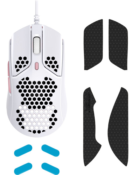 4P5E4AA,Mouse HP HYPERX Pulsefire Haste, wireless, alb-roz
