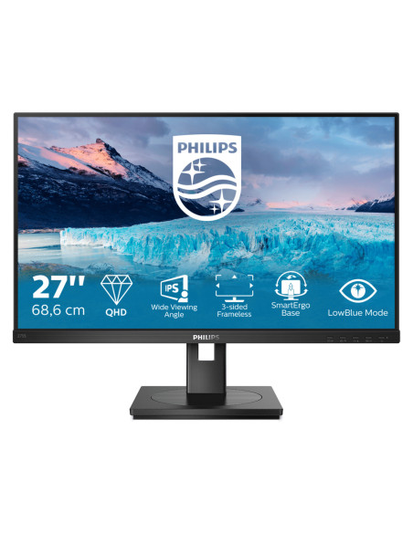 Monitor 27" PHILIPS 275S1AE, IPS, WLED, Anti-Glare, 3H, Haze 25, 16 9, QHD 2560*1440, 75 Hz, 4 ms, 300 cd mp, 1000 1, 178 178, f