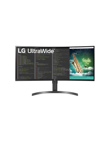 Monitor 35" LG 35WN75C-B, curbat, VA, QHD 3440*1440, 21 9, 300 cd mp, 2500 1, 5 ms, 178 178, anti-glare, 2*HDMI, DP, USB-C, 2* U