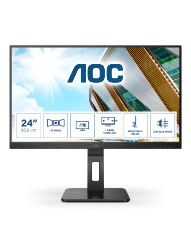MONITOR AOC 24P2QM 23.8 inch, Panel Type  VA, Backlight  WLED, Resolution  1920 x 1080, Aspect Ratio  16 9,  Refresh Rate 75Hz,