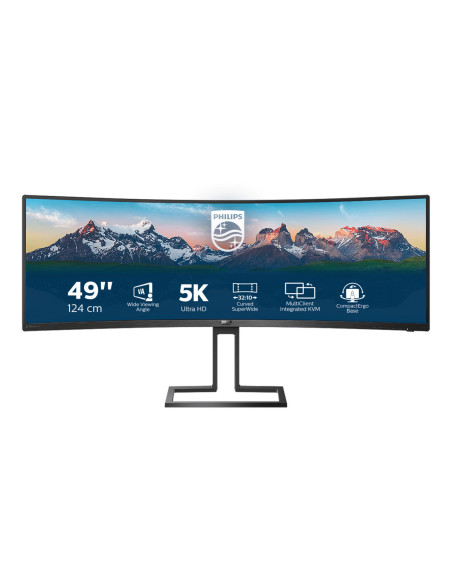 MONITOR Philips 498P9 48.8 inch, Panel Type  VA, Backlight  WLED, Resolution  5120x1440, Aspect Ratio  32 9,  Refresh Rate 70Hz,