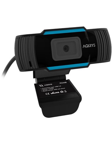 Webcam Aqirys Phase Full HD, 1.8m, Negru