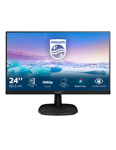 Monitor 23.8" Philips 243V7QDAB, IPS, WLED, 16 9, FHD 1920*1080, 75 Hz, 4 ms, 250 cd mp, 1000 1, 178 178, low blue mode, flicker