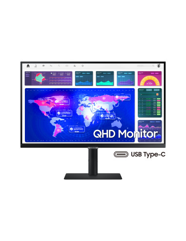 Monitor 27" Samsung LS27A600UUUXEN, QHD 2560* 1440, 16 9, 5 ms, 178  178, 300 cd  mp, 1000 1, Bluelight Reducer, Flicker-Free, F