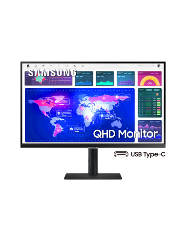 Monitor 27" Samsung LS27A600UUUXEN, QHD 2560* 1440, 16 9, 5 ms, 178  178, 300 cd  mp, 1000 1, Bluelight Reducer, Flicker-Free, F