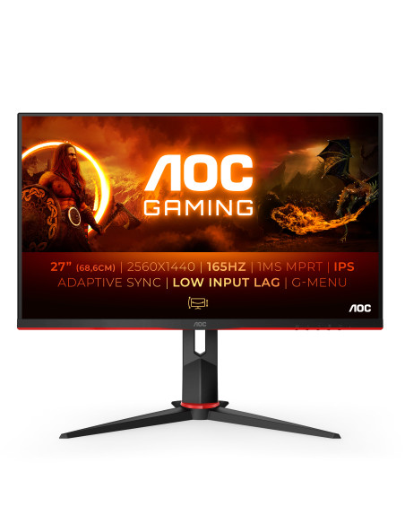 Monitor WLED AOC Q27G2S EU, 27inch, QHD IPS, 4ms, 165Hz,