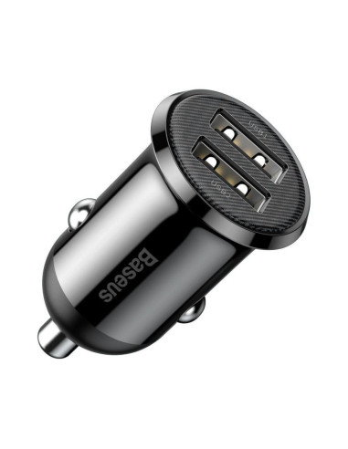 Incarcator auto Baseus Grain Pro, Negru,CCALLP-01
