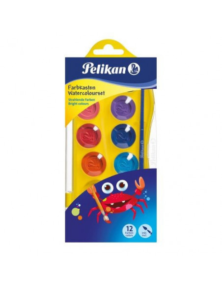 700337,Acuarele Pelikan Junior, 12 Culori + Pensula