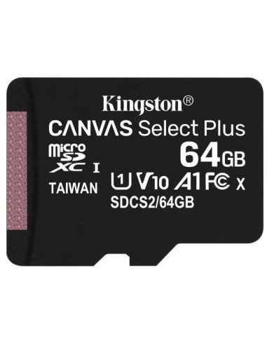 MicroSD Kingston, 64GB, Select Plus, Clasa 10 UHS-I