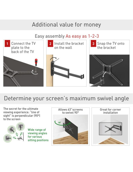 Suport TV plat/curbat de perete cu 2 brate Barkan BM464XL, 13"- Suport TV plat/curbat de perete cu 2 brate Barkan BM464XL, 13"-