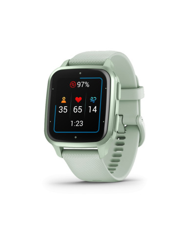 Ceas Smartwatch Garmin Venu SQ2 Metallic Mint Bezel with Cool
