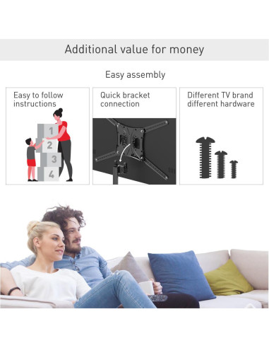 Suport Mobil de podea pentru TV plat/curbat Barkan + raft metal Suport Mobil de podea pentru TV plat/curbat Barkan + raft metal