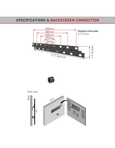 Suport TV de perete, Barkan E304, Fix, 13"- 58", VESA 400 x