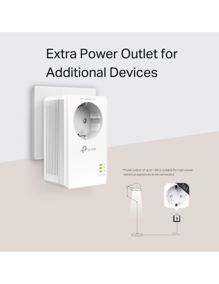 TP-Link Kit Powerline Gigabit Passthrough, HomePlug AV2,IEEE 1901, IEEE 802.3, IEEE 802.3u, IEEE 802.3ab, Gigabit Ethernet Port