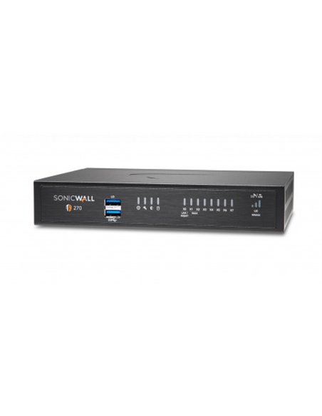 Firewall SonicWall model TZ270 8xGbE 2xUSB 3.0 firewall throughput2Gbps, IPS throughput 1Gbps, VPN throughput 750Mbps, maxim 50