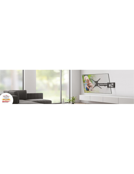 Suport TV plat/curbat de perete cu 2 brate Barkan BM464XL, 13"-