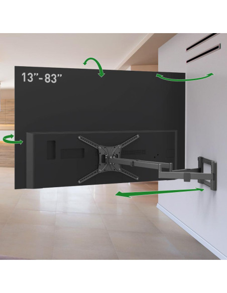 Suport TV plat/curbat de perete cu 2 brate Barkan BM464XL, 13"-