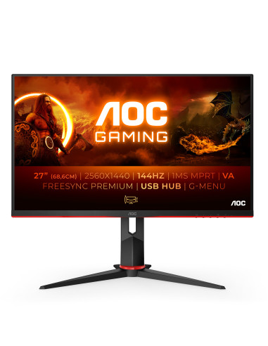 Monitor LED AOC Q27G2U BK, 27inch, WQHD VA, 1ms, 144Hz, negru+