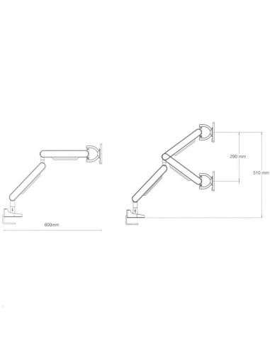 Brat pentru doua monitoare alb,BM-945.006