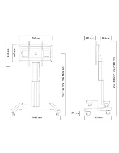 Stand mobil de podea Neomounts by Newstar PLASMA-M2500BLACK