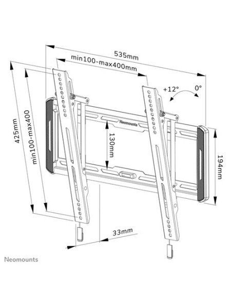 Suport TV de perete, Neomounts by Newstar WL30-550BL12, Fix