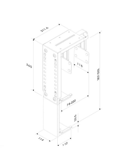 Neomounts by Newstar CPU-D100BLACK Under Desk si On-Wall PC