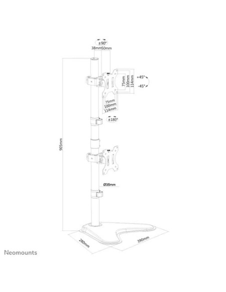 Suport Monitor de Birou Dual, Neomounts by Newstar